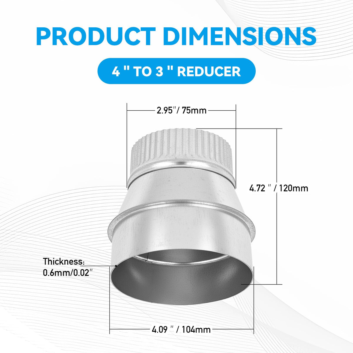 ZOWZEA wall vent transition reducer improves airtight connection