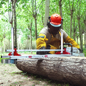 Zozen Chainsaw Mill with dual scales for metric and imperial accuracy.