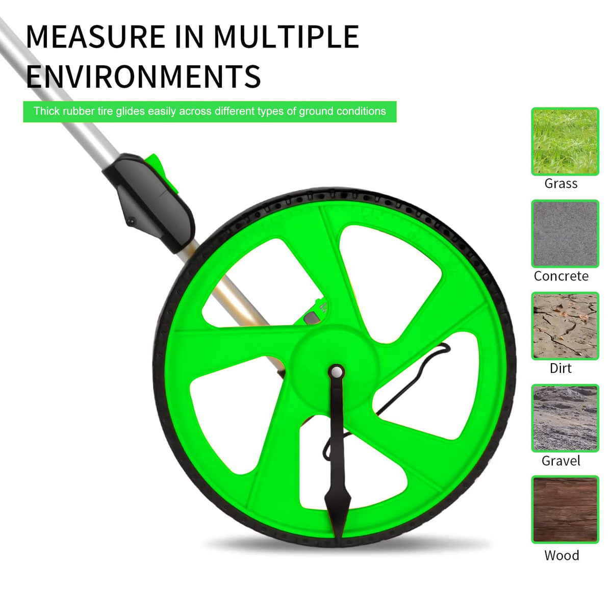 Zozen wheel extended to 40 inches for long-range measurements