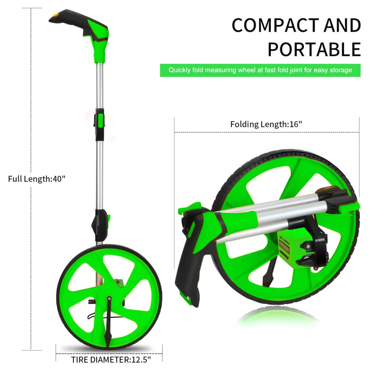 Zozen distance measuring wheel with backpack included for on-the-go use