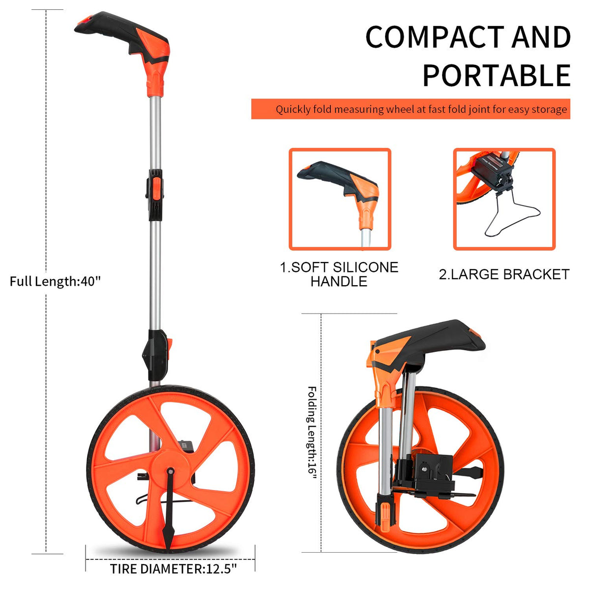 Zozen distance measuring wheel with one-key reset for quick recalibration.
