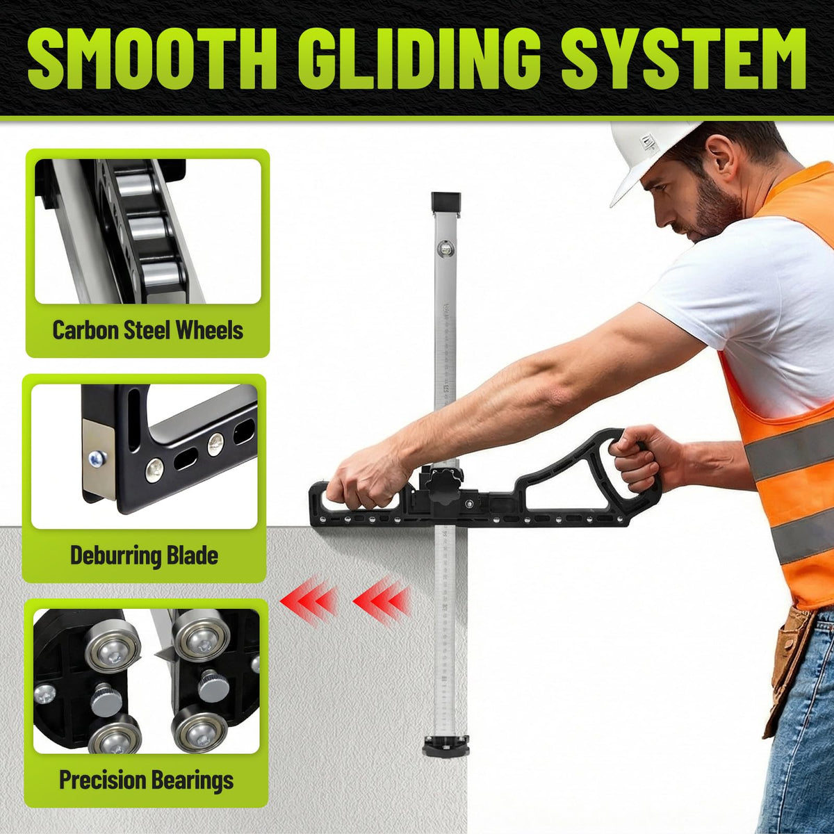 Zozen drywall cutting tool adjustable-height feature for various thicknesses.