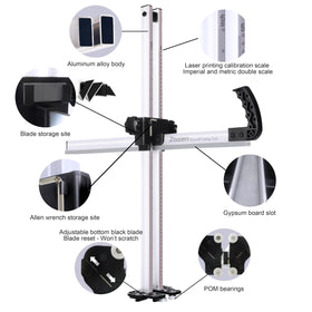 Zozen drywall cutter adjustable-height blade for various drywall thicknesses.