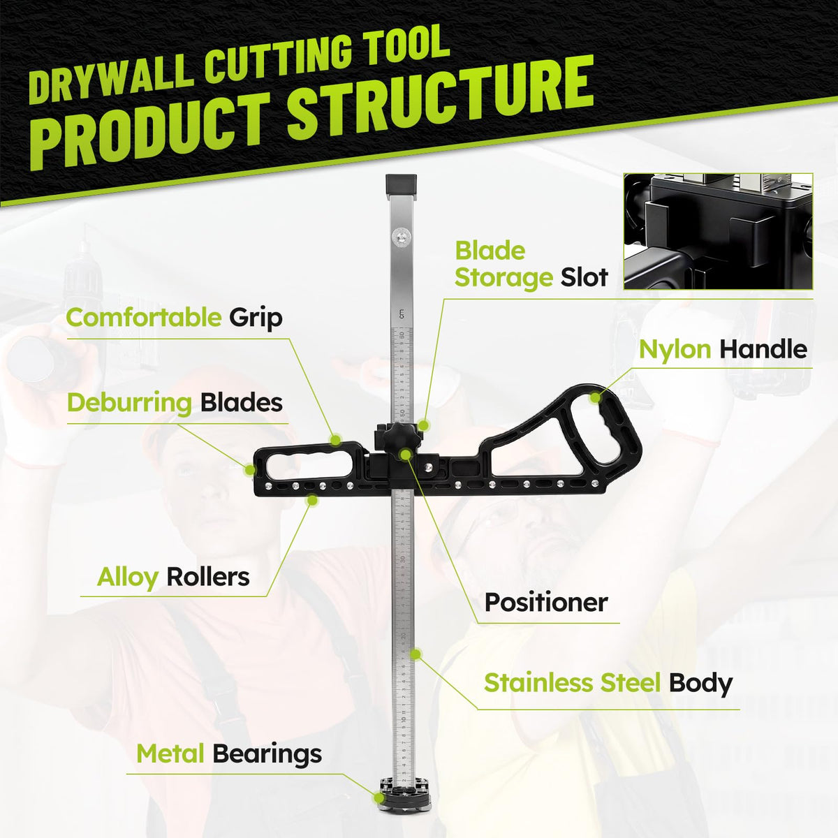 Zozen drywall cutting tool stainless steel body for durability.