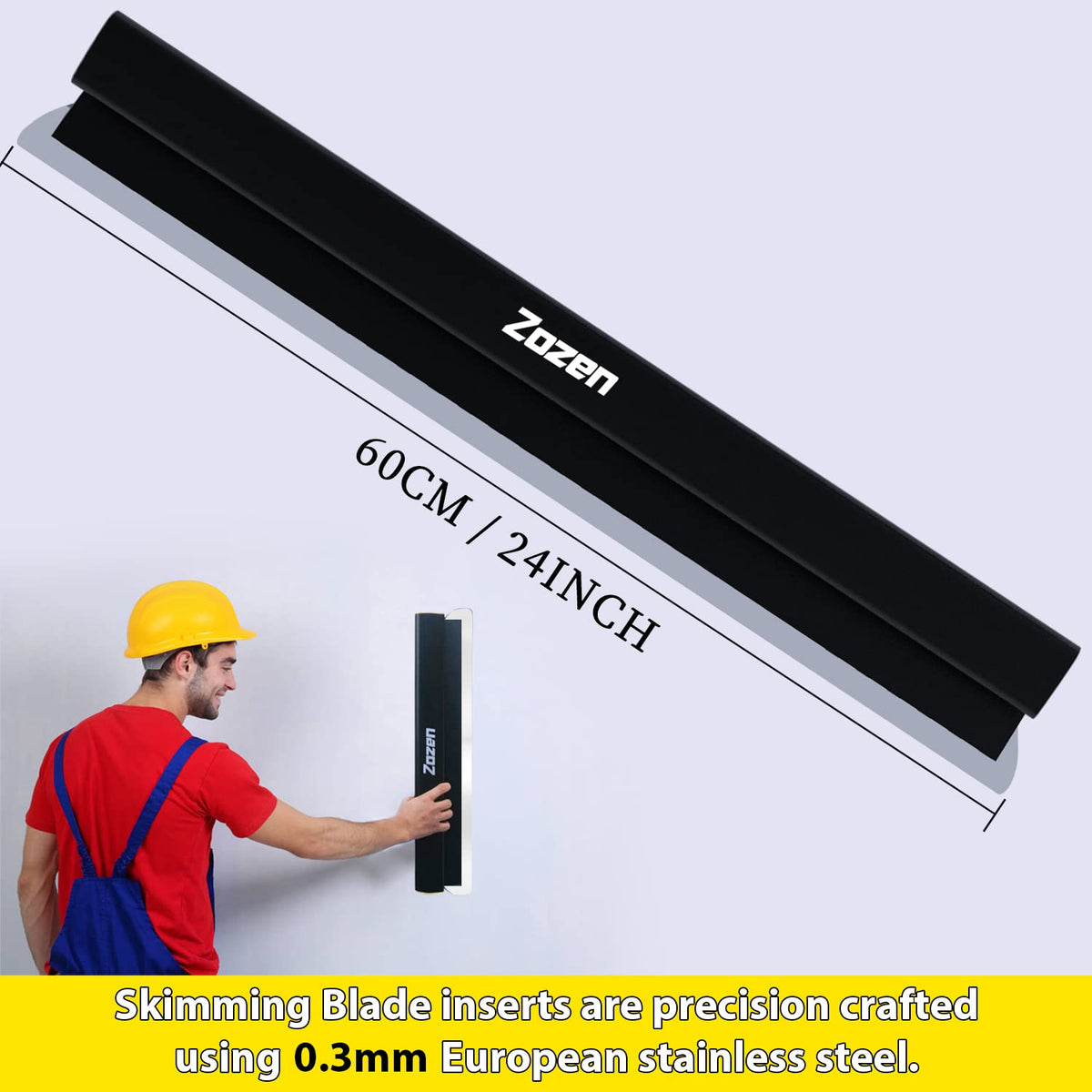Zozen European stainless steel blade edge for precise finishing.