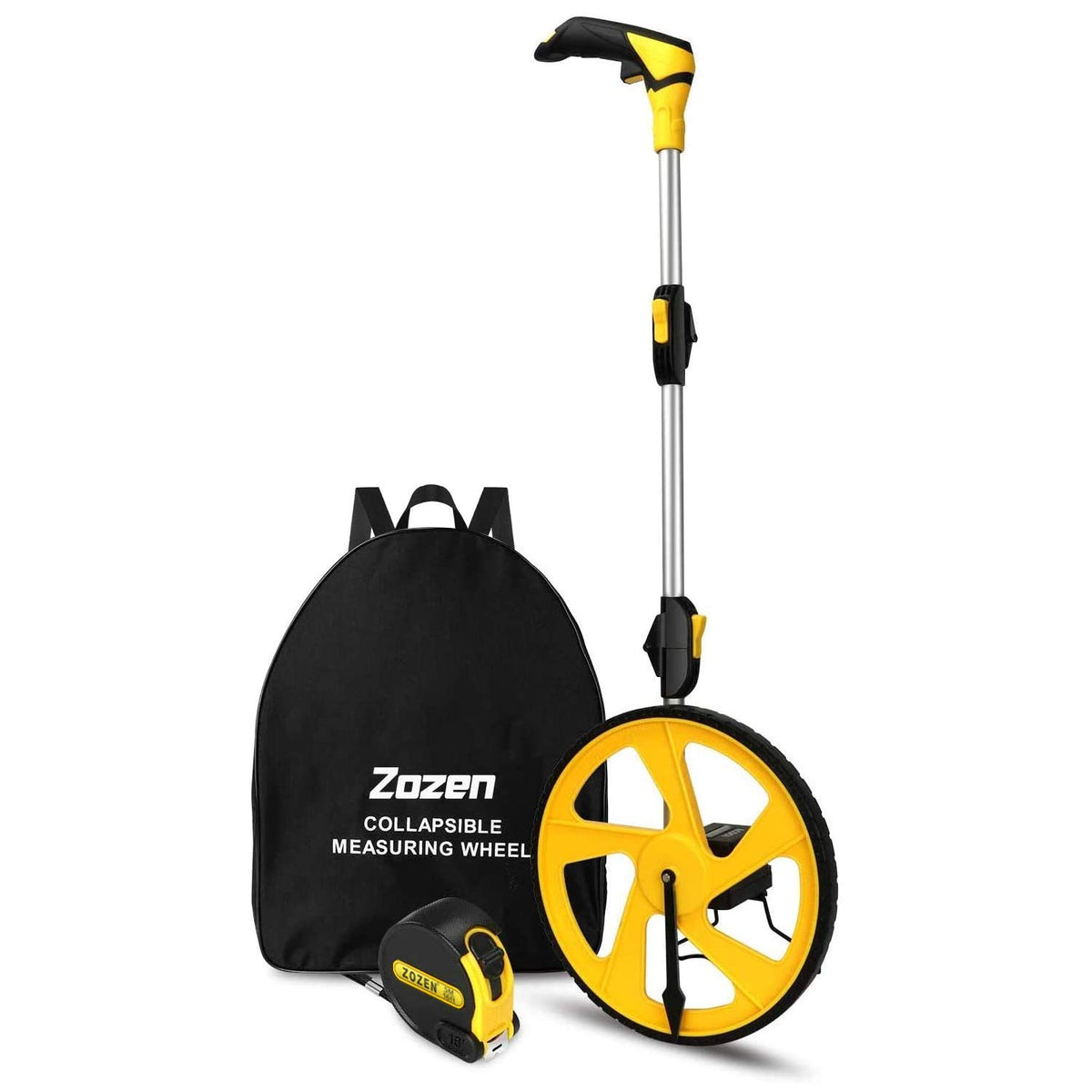 Zozen measuring wheel extended to 40 inches for quick distance checks.