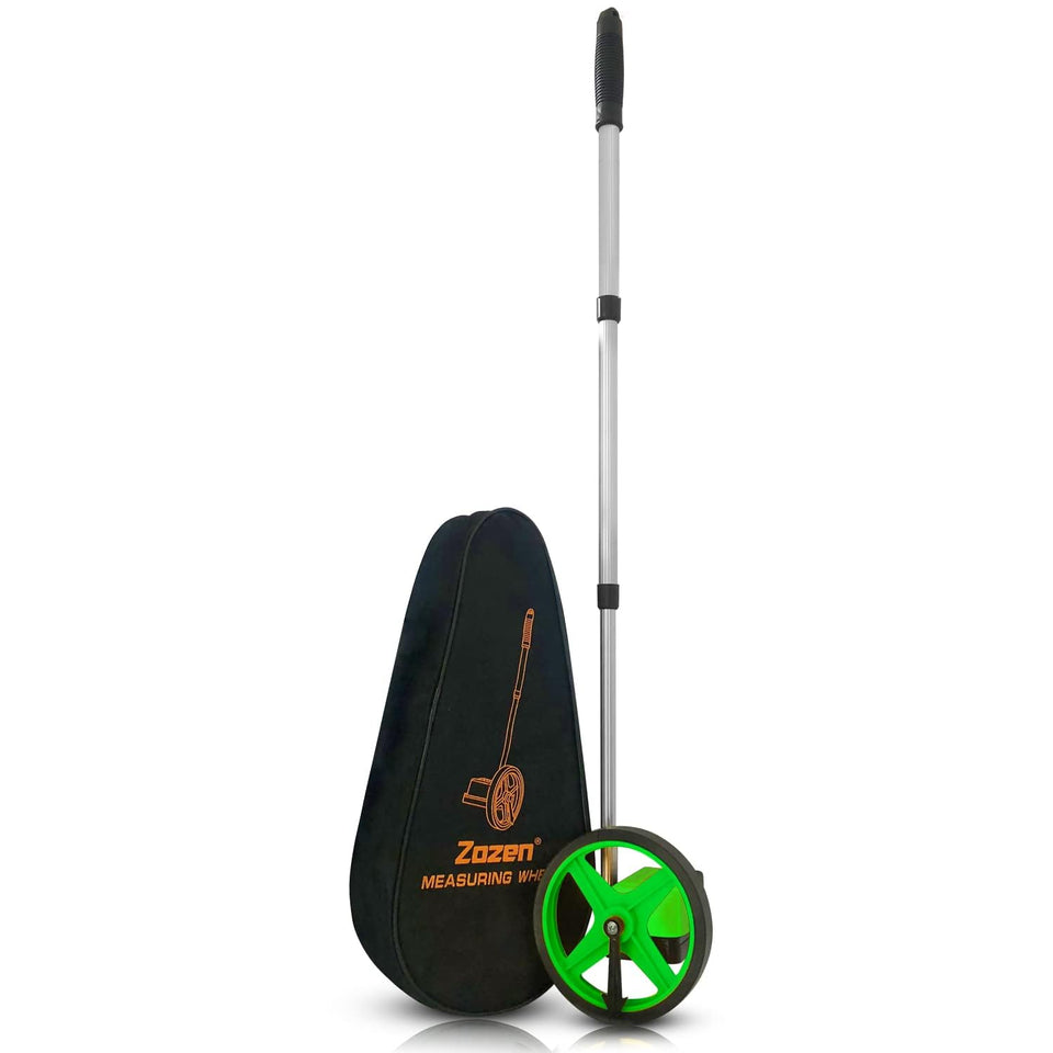 Zozen measuring wheel with a 6inch wheel for quick distance reads on-site.