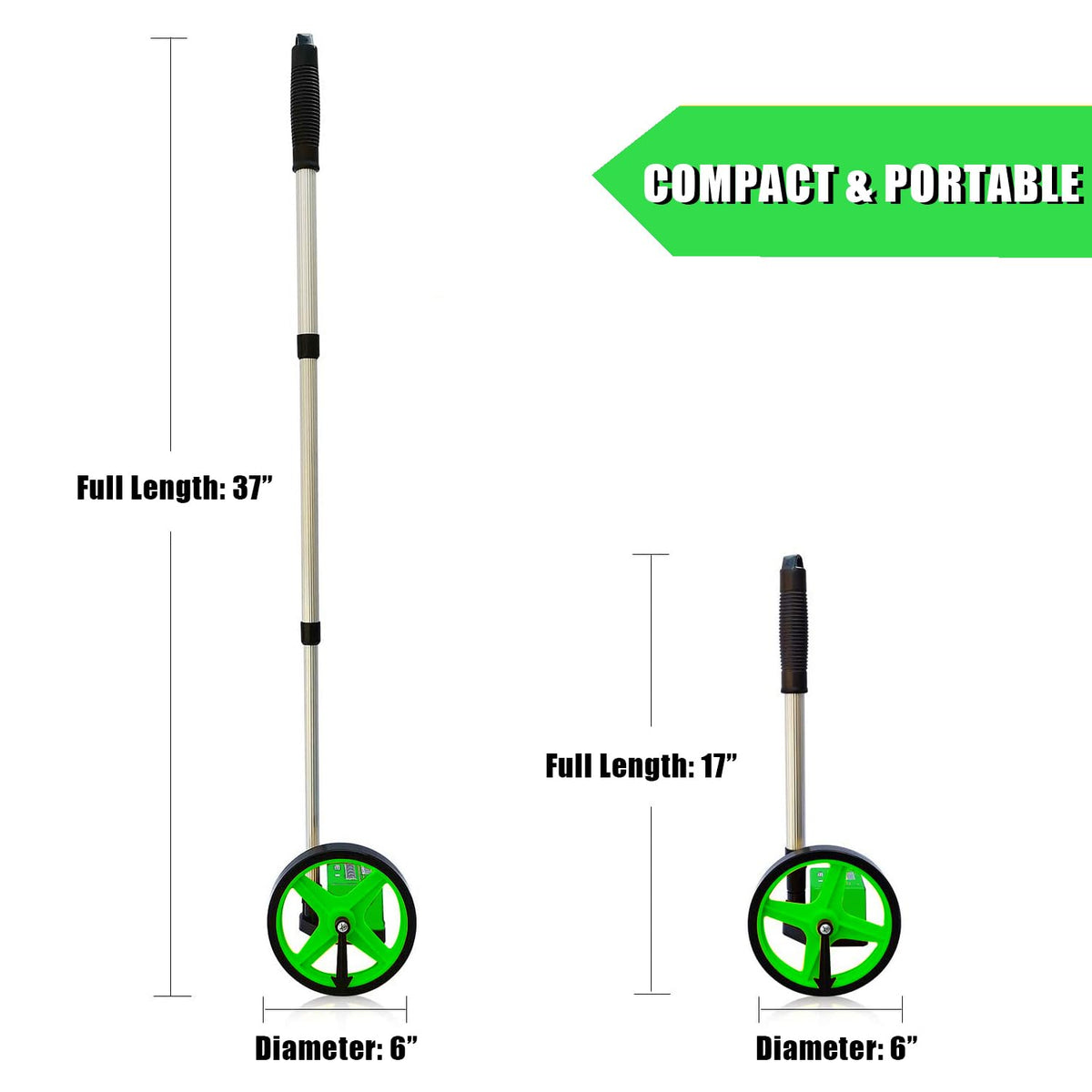 Zozen measuring wheel duodecimal display offers easy reading for metric conversions and the job site.