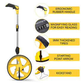 Zozen measuring wheel with durable TPR tires for varied surfaces.