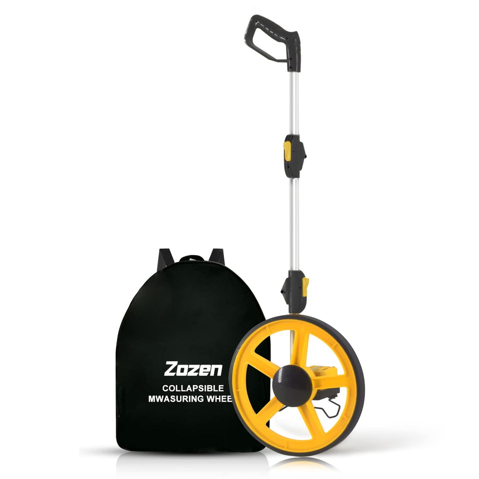 Zozen measuring wheel extended to 40 inches for long-distance measurements.