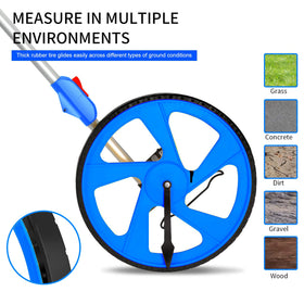 Extended to 40 inches for long, flexible measurements.