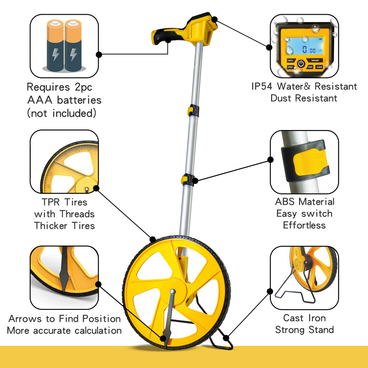 Zozen measuring wheel IP54 durable design suitable for outdoor use