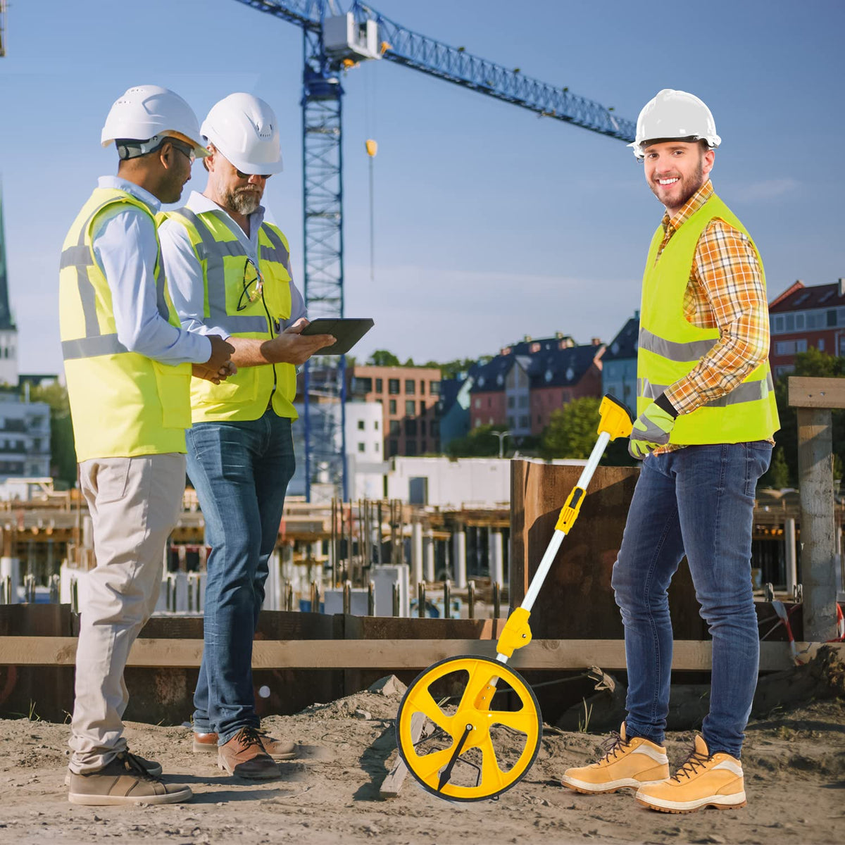 Zozen measuring wheel kickstand enables stable pause during measurement