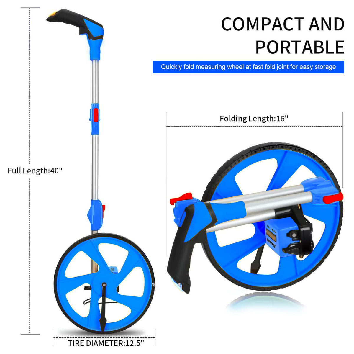 Sturdy kickstand keeps the wheel steady on uneven surfaces.