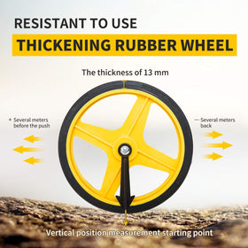 Lightweight ergonomic handle on Zozen Measuring Wheel for comfortable use.