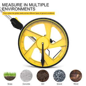 Zozen measuring wheel showing the one-key reset for easy recalibration.
