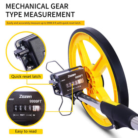 Zozen measuring wheel pistol grip for comfortable, precise rolling.