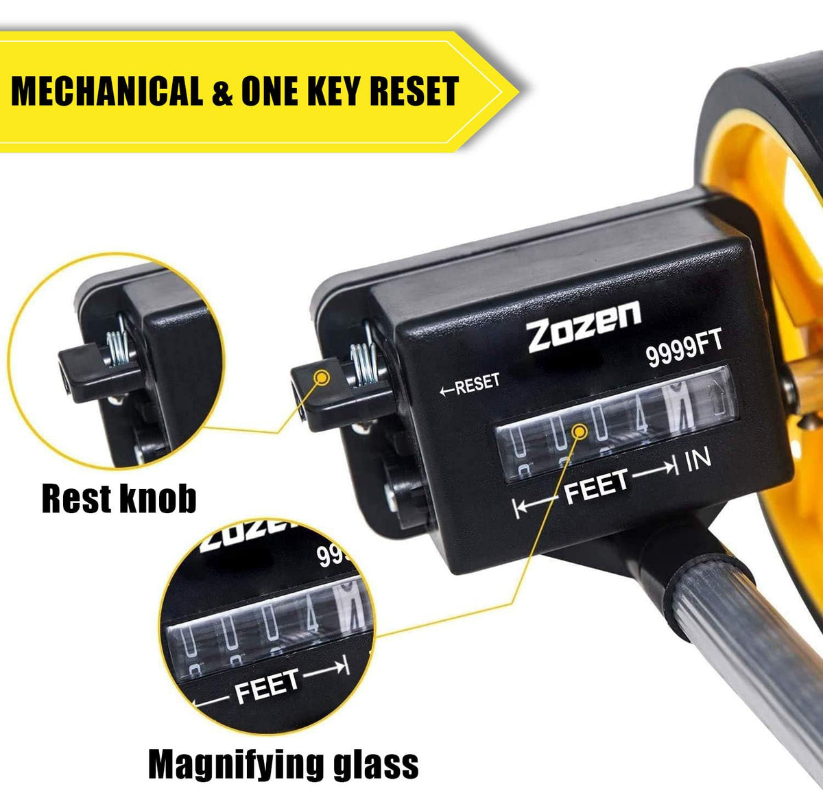 Three-section telescoping rods on the Zozen wheel enable adjustable length