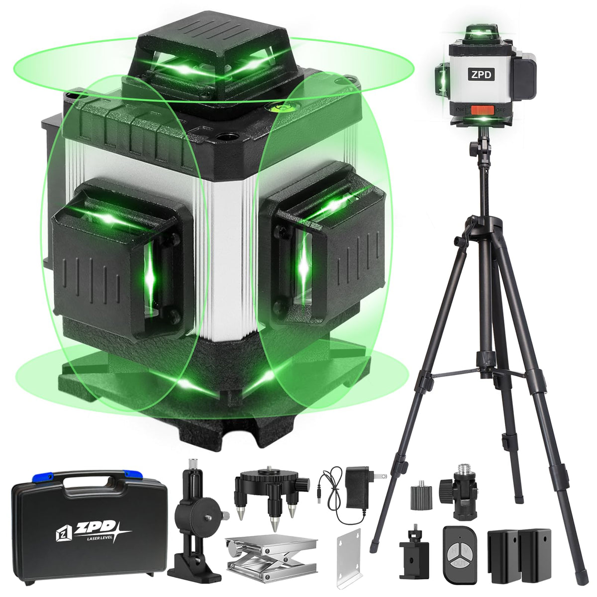 ZPD laser level with 16 lines for precise room layout and quick alignment