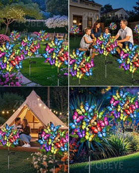 ZPQBEYE 86-LED butterfly fairy lights create vivid evening ambience.