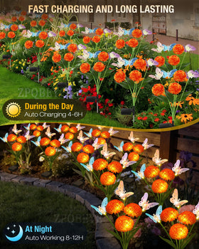 ZPQBEYE solar panel charges quickly for long-lasting outdoor illumination.