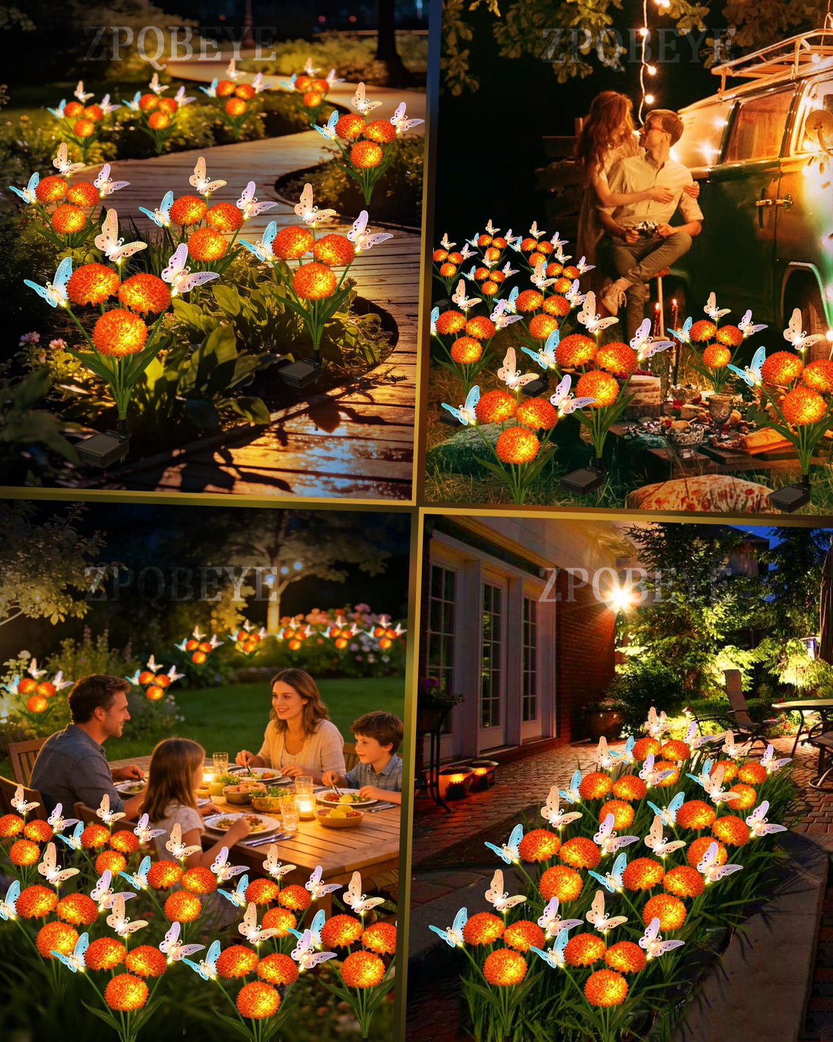 ZPQBEYE swaying butterflies create wind-driven motion along pathways for charming garden decor.