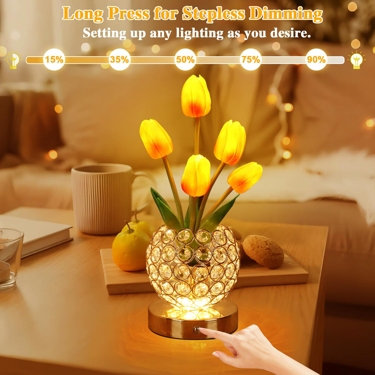 ZQPBLED 3-color bedside lamp offers three modes for mood-based lighting.
