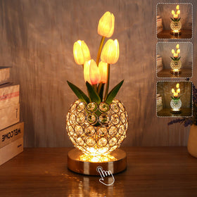 ZQPBLED pink tulip table lamp glowing softly for gifting and ambiance