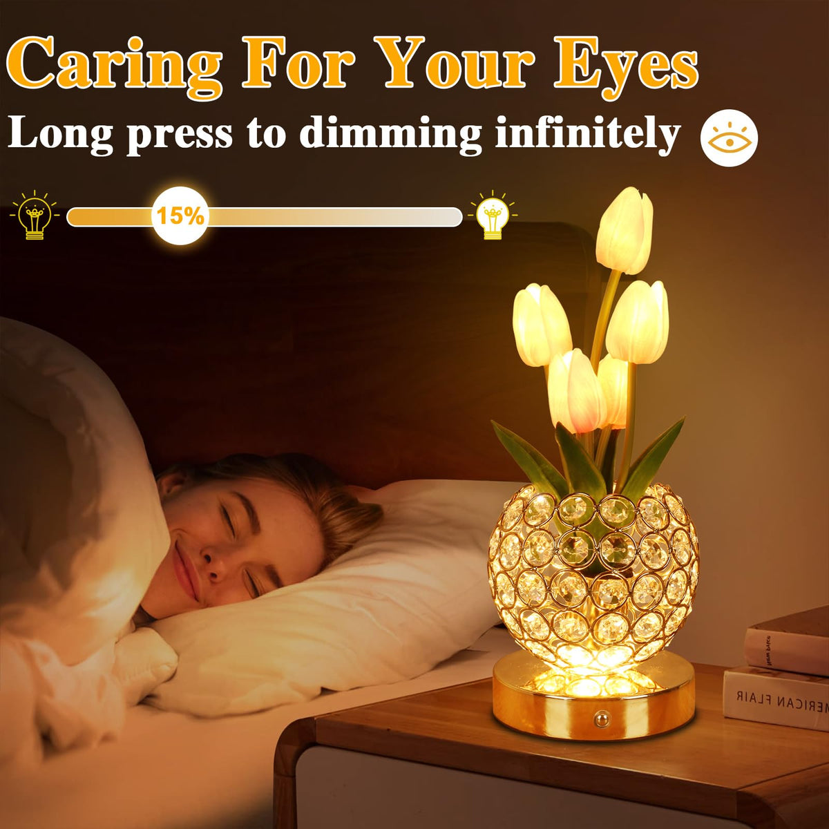 ZQPBLED infinitely dimmable night light with USB charging ready