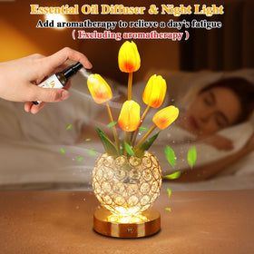 ZQPBLED pink tulip lamp highlights versatile bedroom decor and soft lighting.