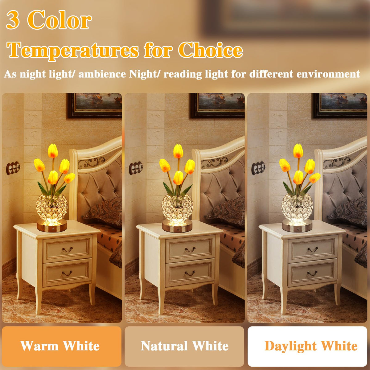 ZQPBLED touch-dimmed night light provides stepless brightness for reading.