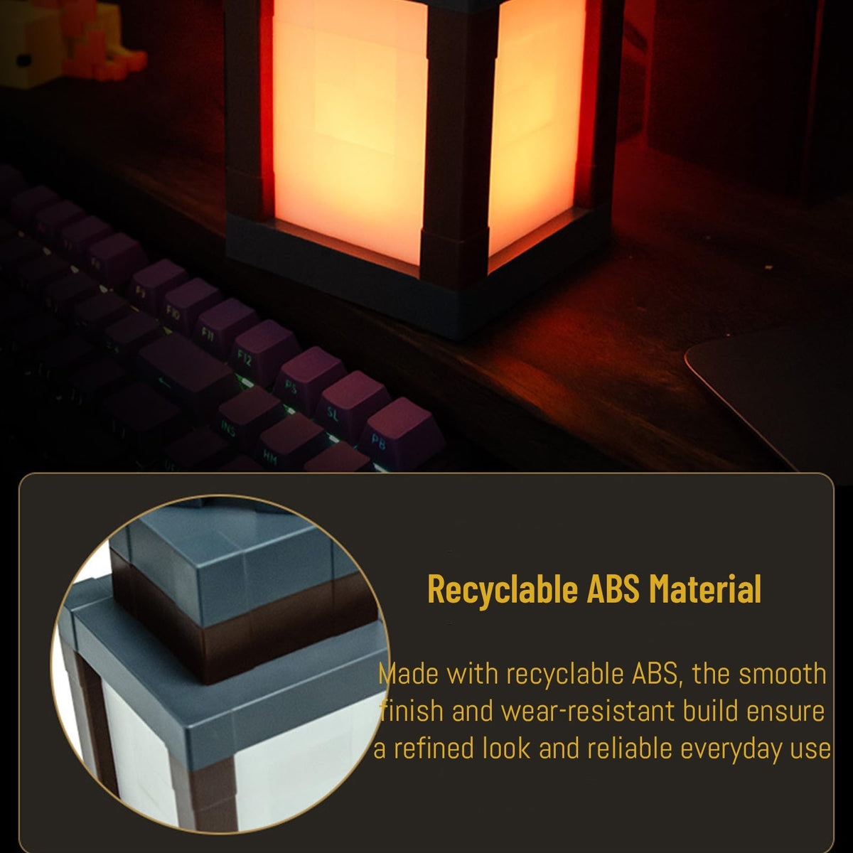 ZQSLKI Pixel Lantern enhances gaming room decor with retro charm.