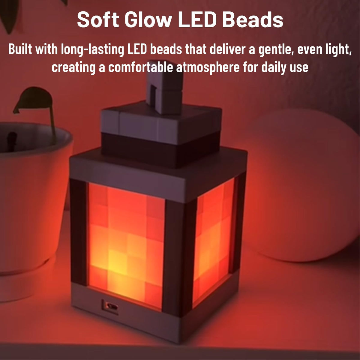 ZQSLKI Pixel Lantern USB-powered for portable use.