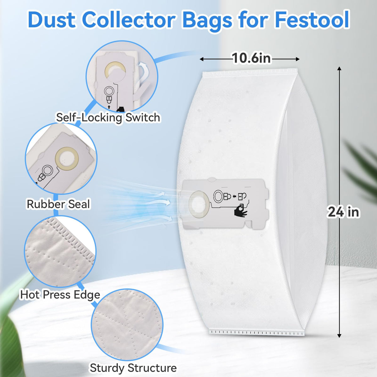 ZQZiQi 204308 bags packed, convenient 10-pack for replacements.