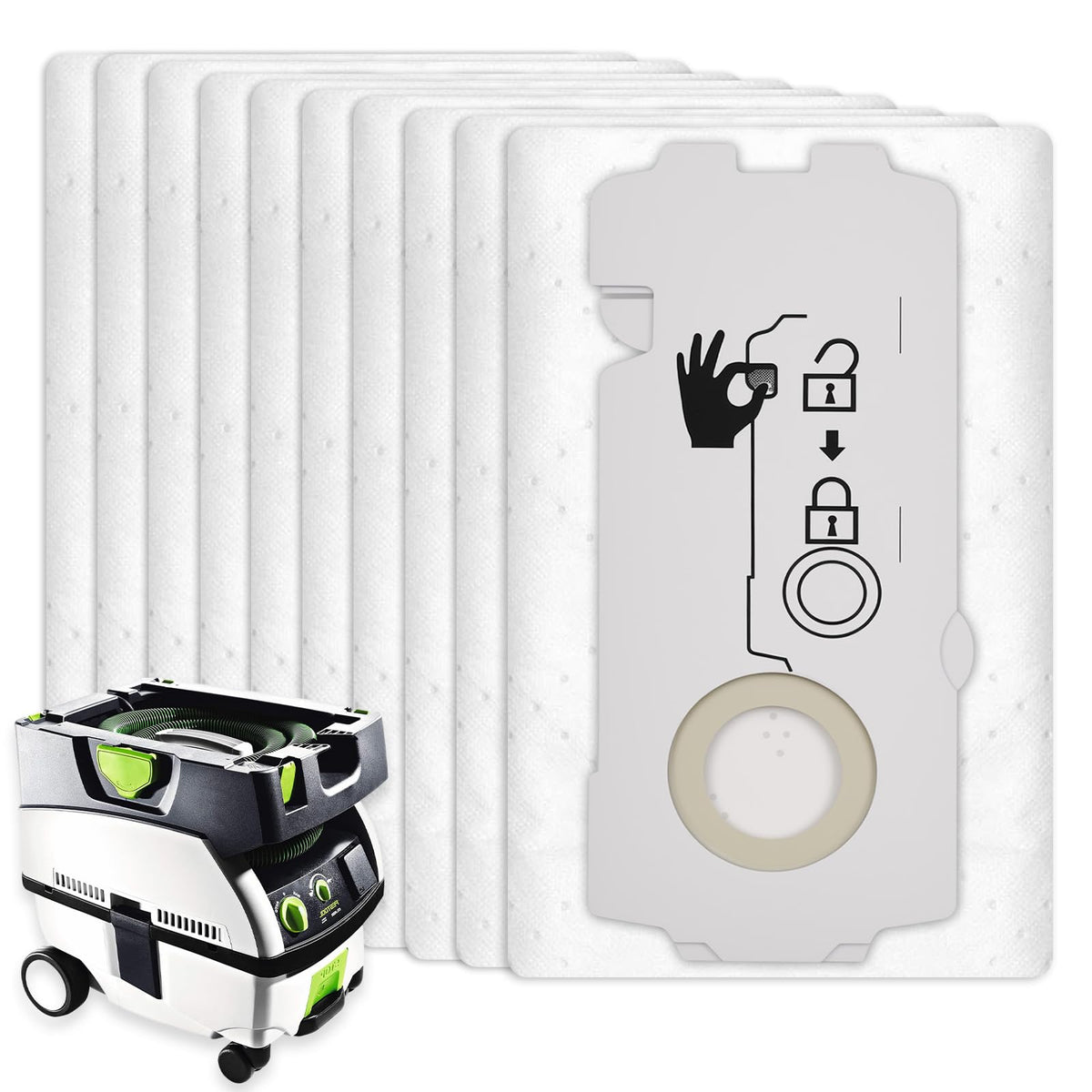 ZQZiQi 204308 vacuum bags for CT Mini with efficient dust collection.