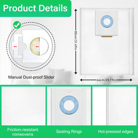 ZQZiQi self-cleaning bag inside view showing anti-caking design for steady suction.
