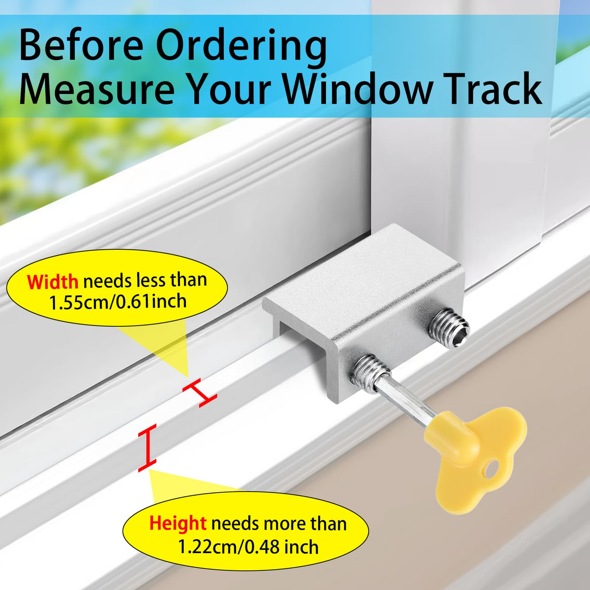 ZRFCXE window locks with vertical key shown for mid-track use.