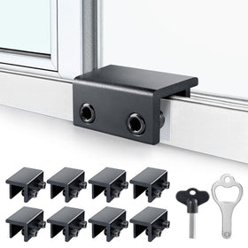 ZRFCXE 8-pack window locks main view on track for secure sliding windows