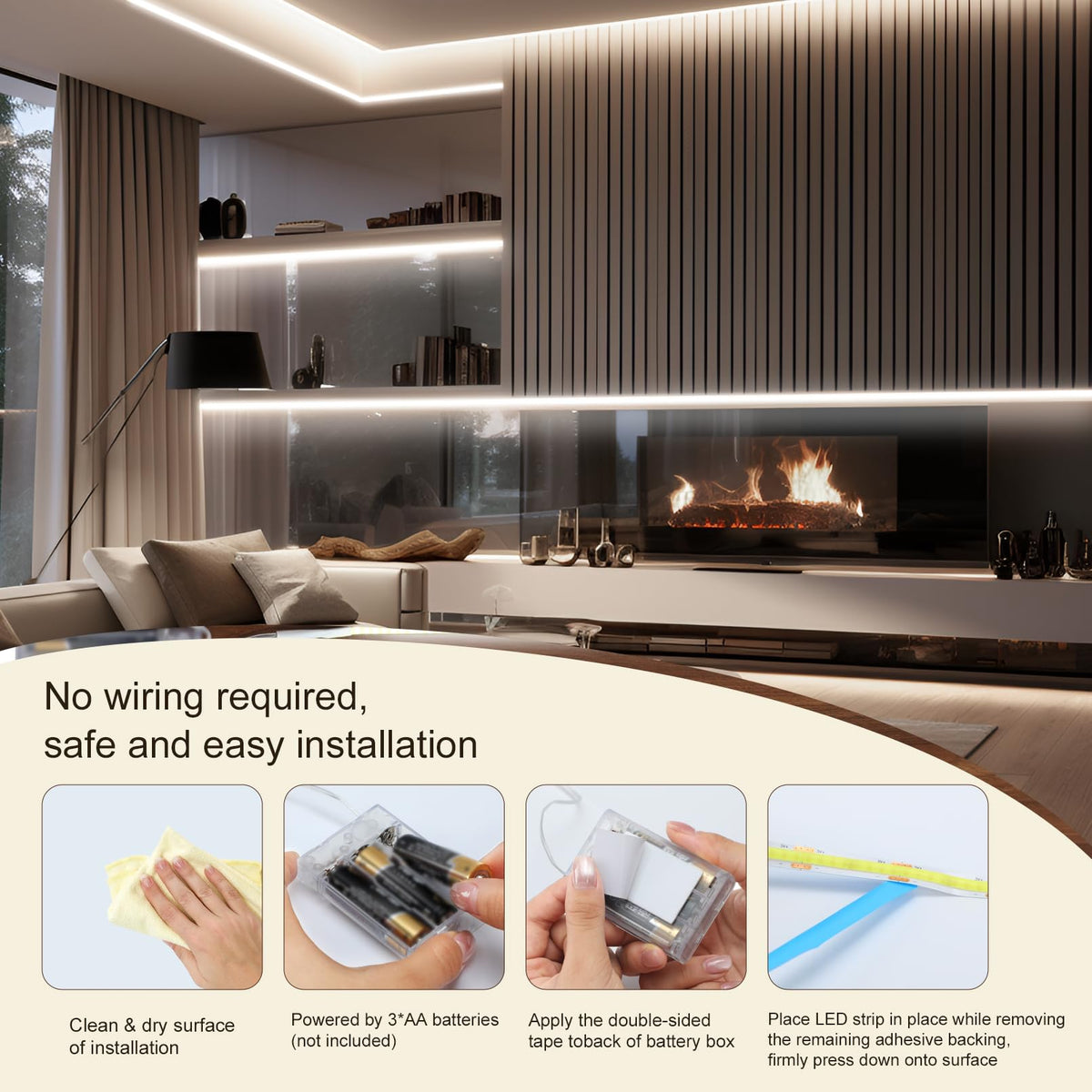 ZSLAIFU COB LED strip delivers bright 6000K light with uniform shelf illumination.