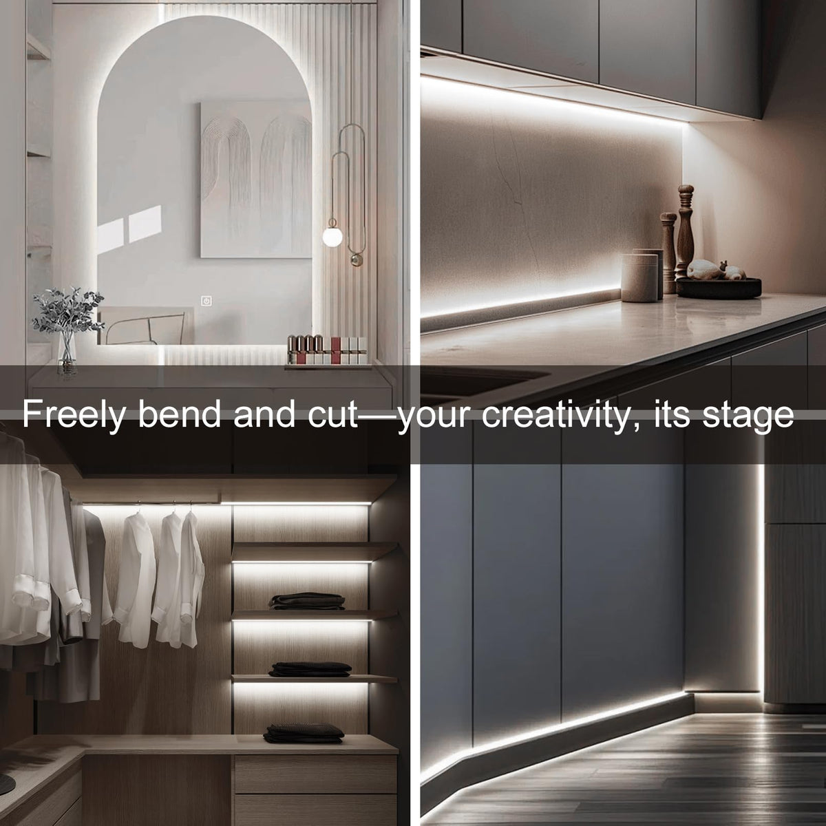ZSLAIFU LED strip for closets and cabinets creates practical ambient lighting.