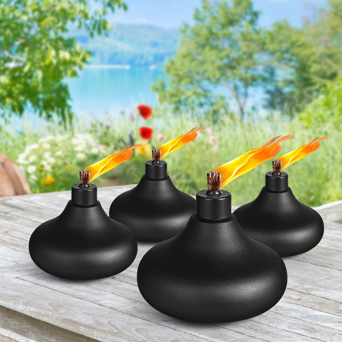 ZSPENG four-pack outdoor table torches for decor