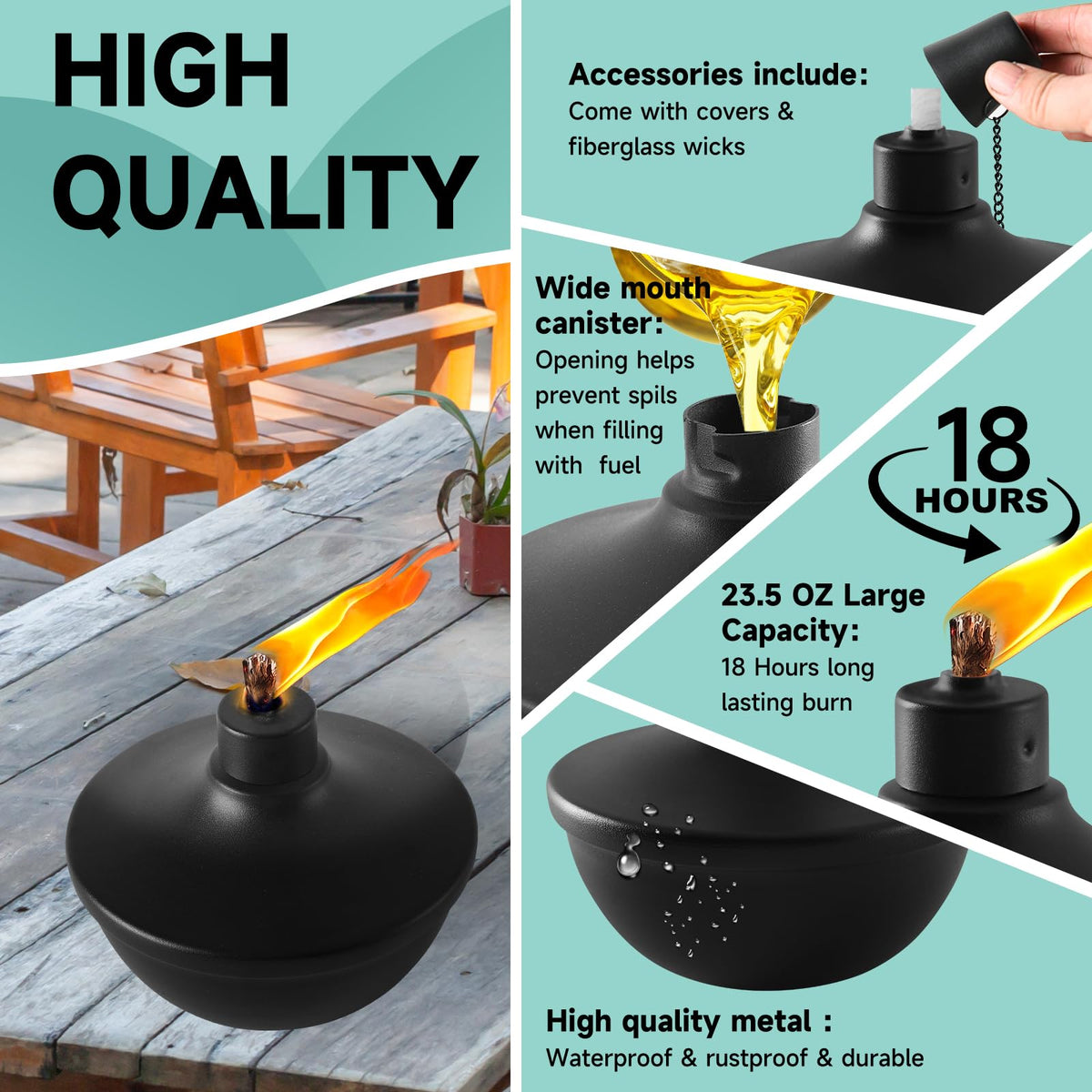ZSPENG citronella outdoor torch lit for garden ambiance.