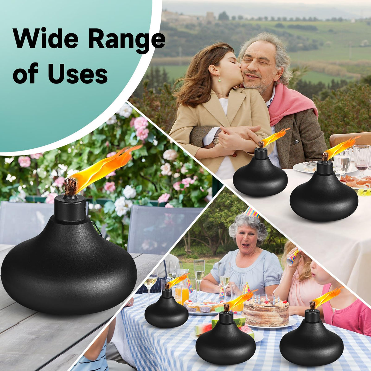 ZSPENG patio lantern torch in use on an outdoor table