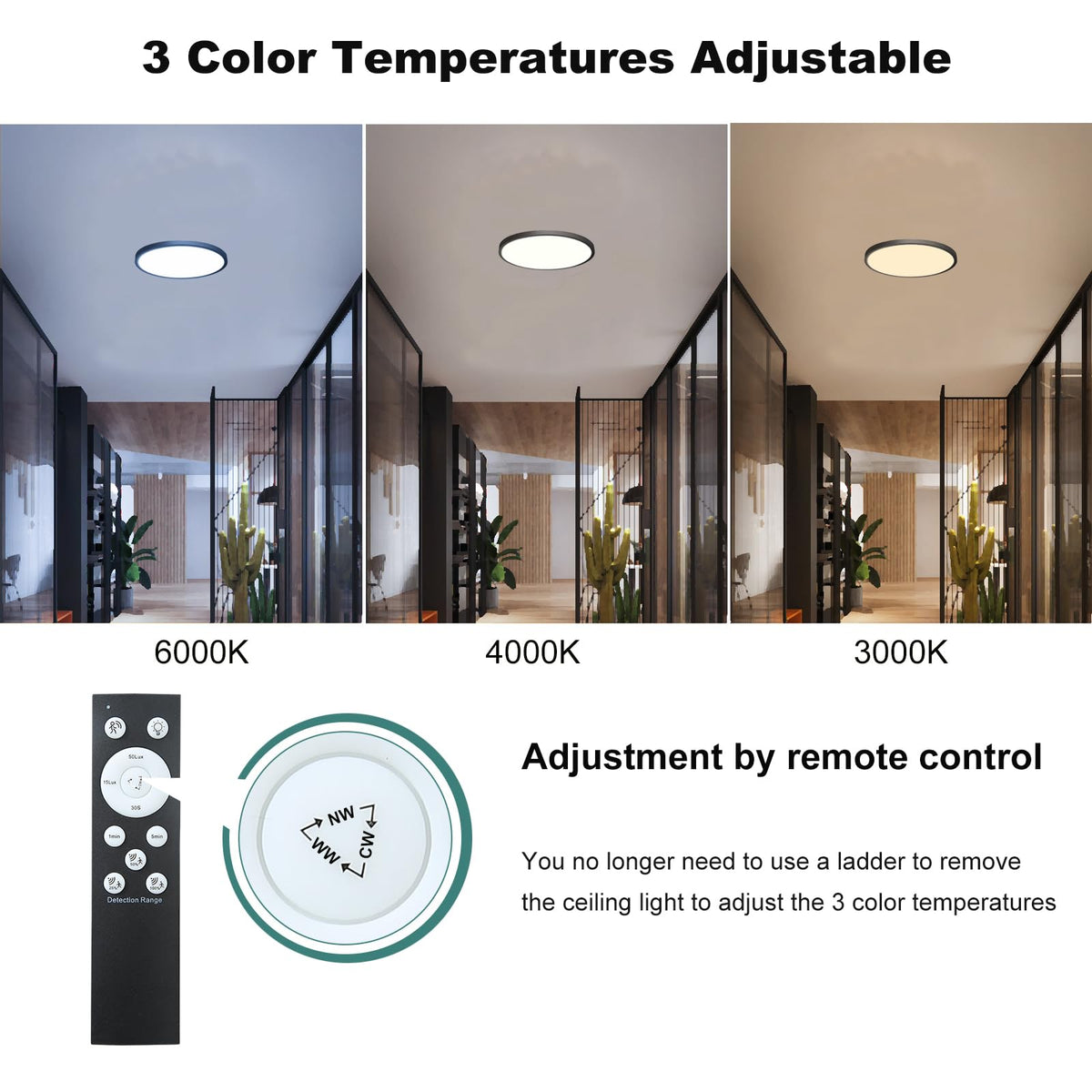 ZSYUBO IP40 indoor ceiling light suitable for bathroom or laundry areas