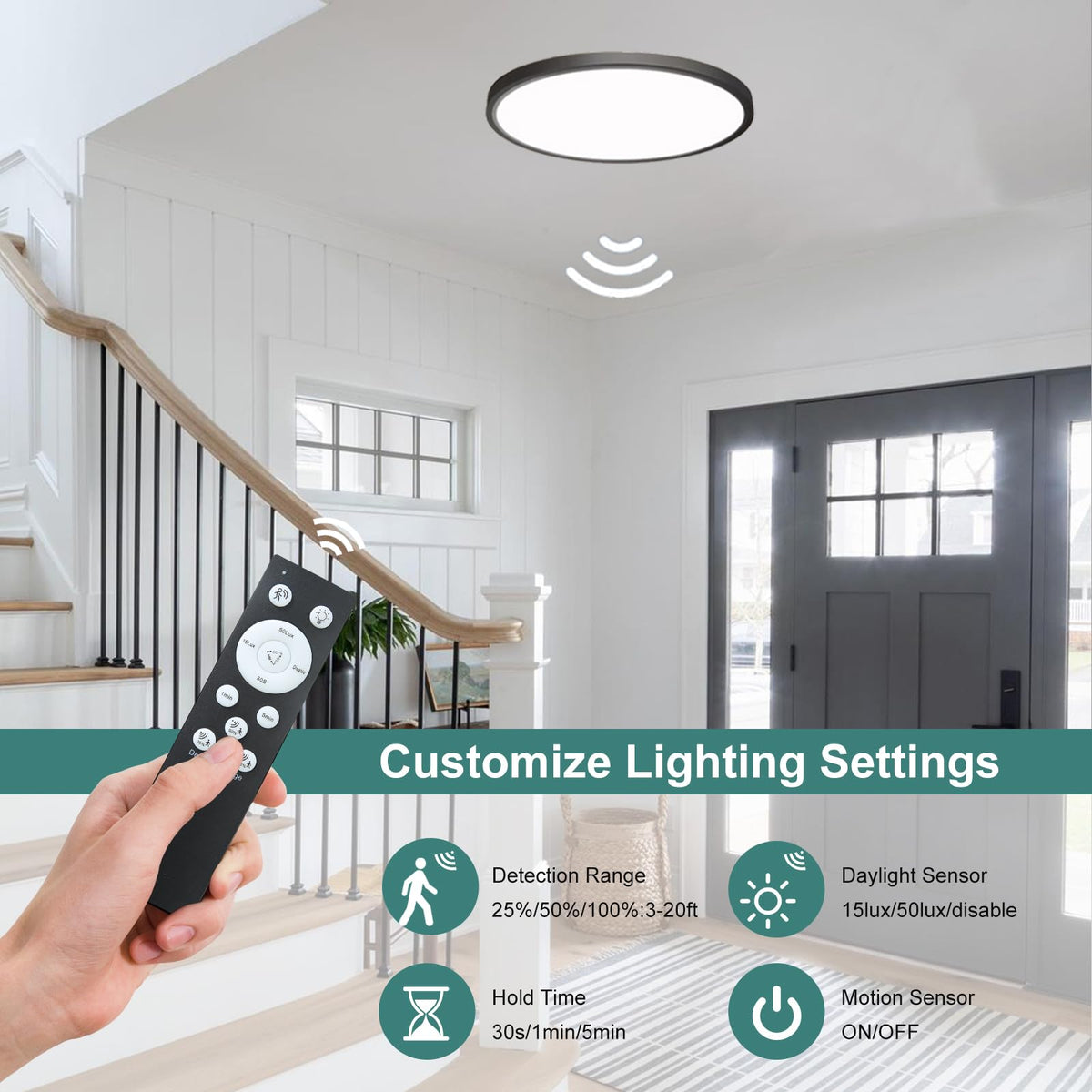 ZSYUBO ultra-thin flush-mount ceiling light installed in a hallway