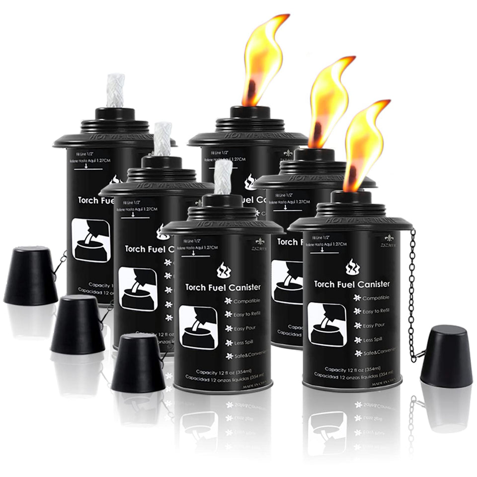 ZSZMFH bamboo torch canisters for outdoor lighting and easy refills
