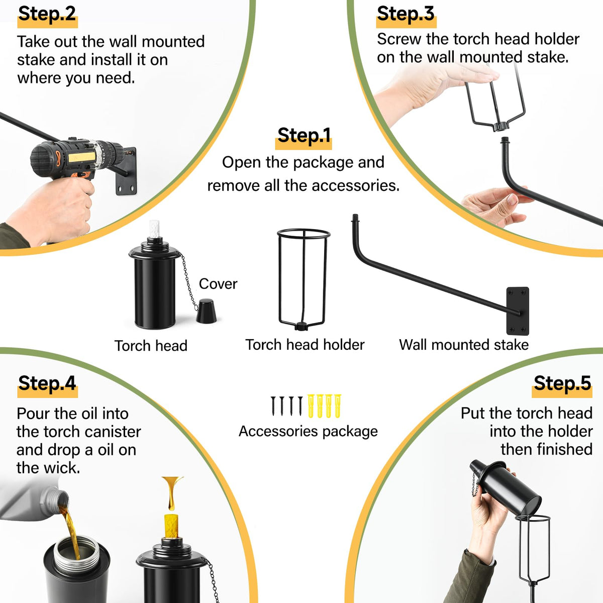 ZSZMFH weather-resistant metal torch stands up to outdoor elements.