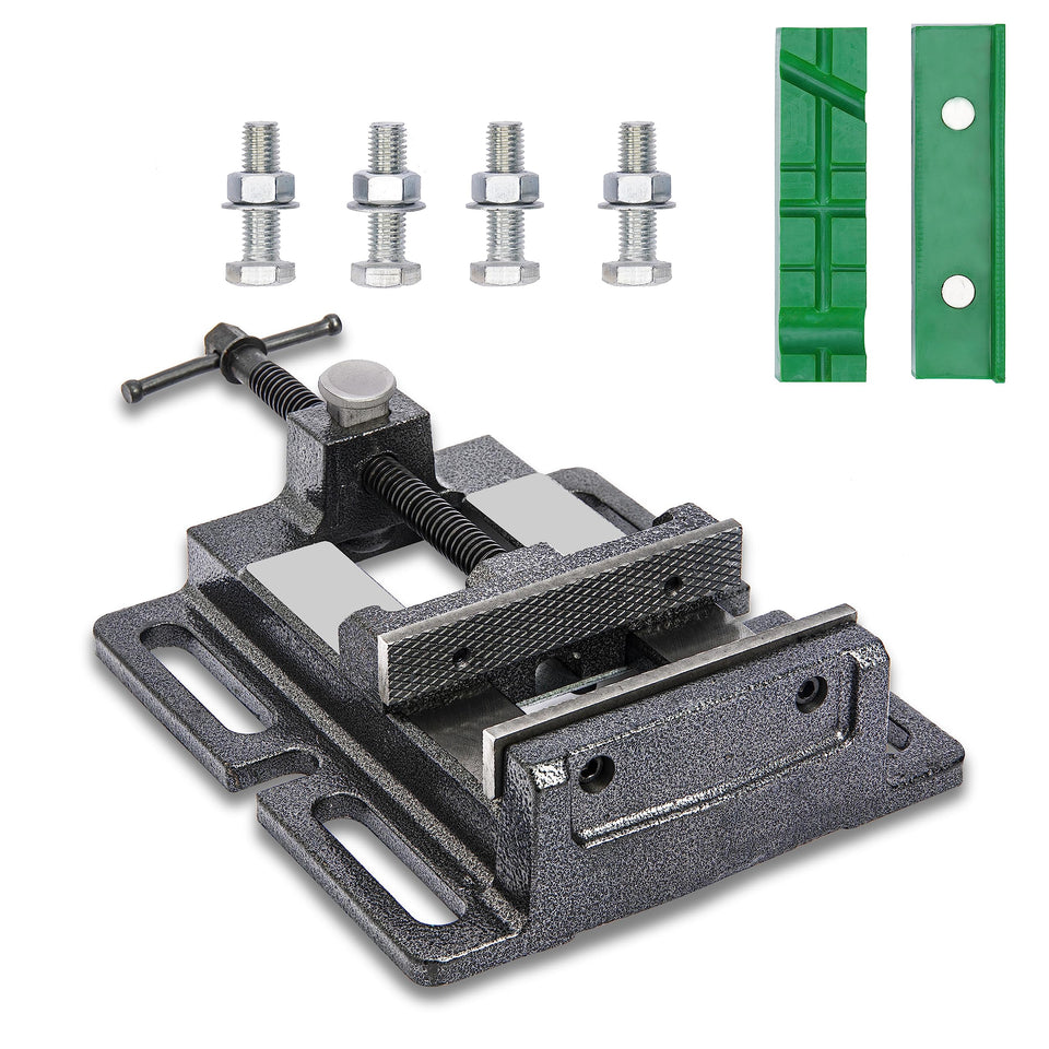 ZTUKOMN Drill Press Vise front view showing 4.25 inch jaw opening for precise holds.