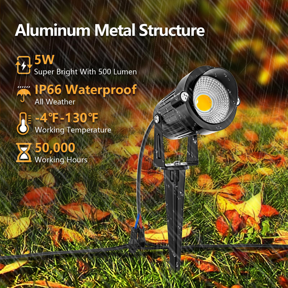 ZUCKEO 120 ft low-voltage landscape wire enables flexible light placement