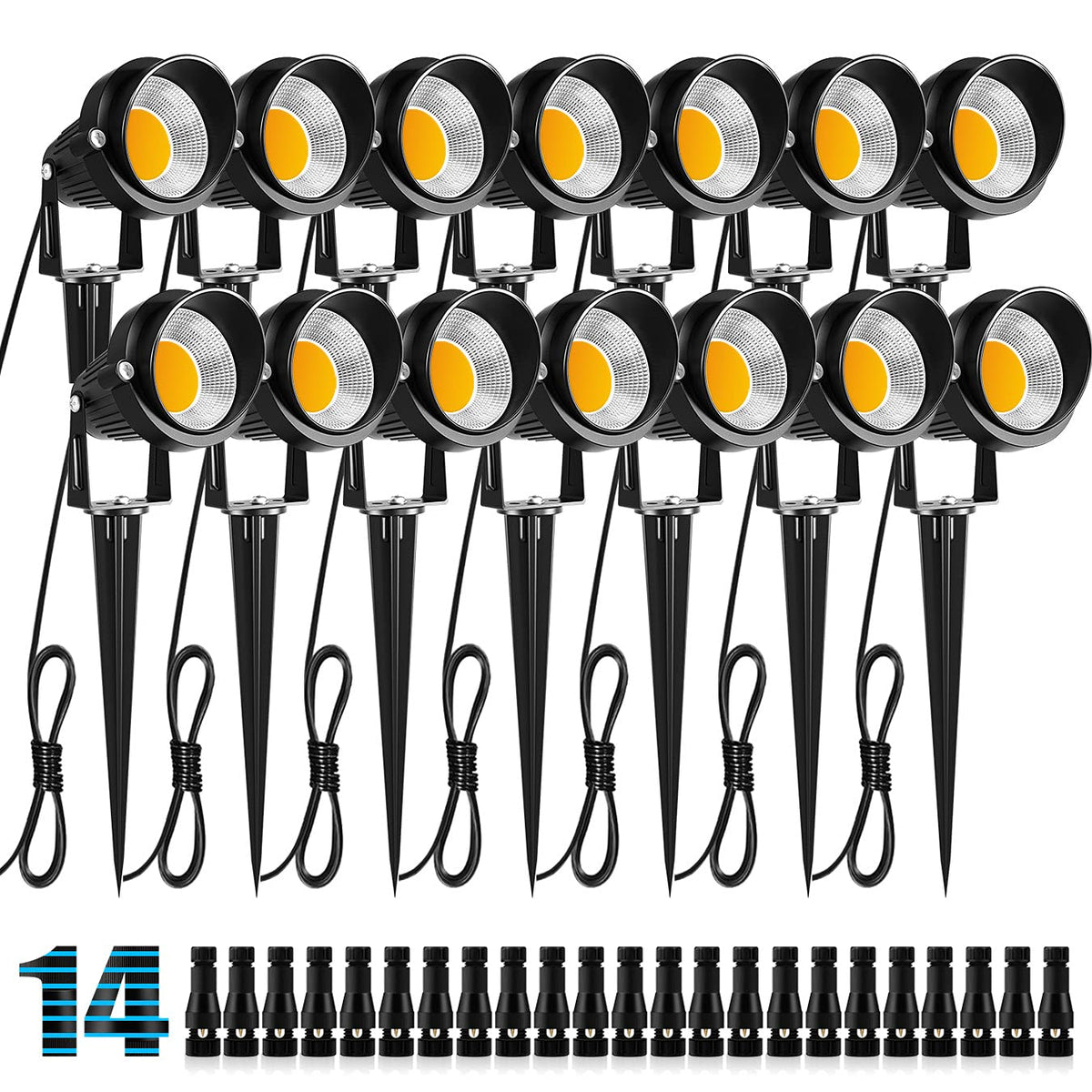ZUCKEO landscape light with connector assembly for quick installation.